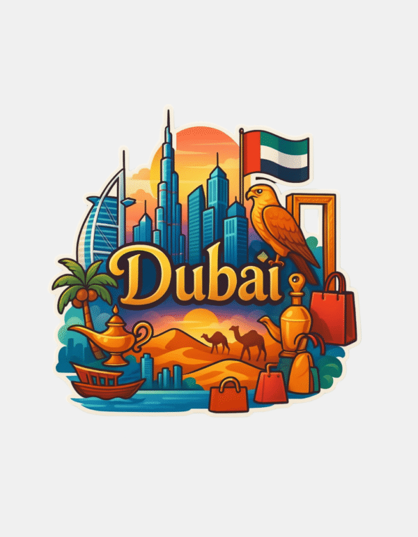Desert & Skyline Dubai Souvenir Magnet